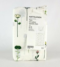 IKEA Nattsland Twin Duvet Cover & 1 Pillowcase White Multicolor Flowers Latest - $57.37