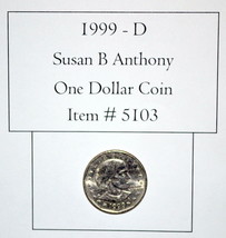 1999 D Susan B Anthony Dollar, # 5103, rare coins, silver coins, vintage... - £27.21 GBP