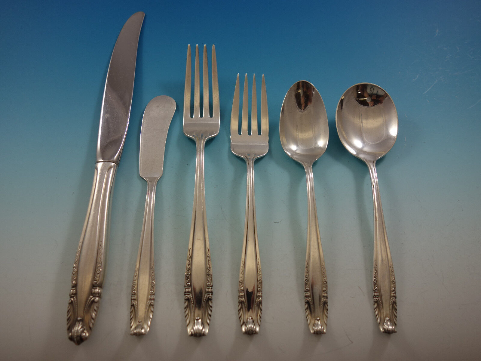 Stradivari by Wallace Sterling Silver Flatware Set For 12 Service 78 Pieces - £3,647.48 GBP