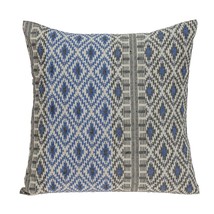 Gray And Blue Aztec Diamond Throw Pillow - £33.39 GBP