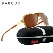 BARCUR Black Glasses Male Brand Designer Driving Sunglasses Men Polarize... - £19.99 GBP