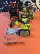 Ryobi P215 Drill+Battery+Charger +Screwdriver Set+Bit Set+2 Pair Safety ... - £35.94 GBP