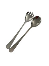 Vintage Silverplate Silver Plate Salad Serving Set Spoon Spork Fork 8.75&quot; - £9.49 GBP