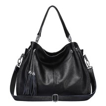 Zency Classic  Women Shoulder Bag 100% Leather Fashion Tassel Hobos Handbag Ladi - £94.21 GBP