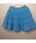 Hanna Andersson Turquoise Print Corduroy Ruffled Elastic Waist Skirt Sz ... - $18.56 CAD