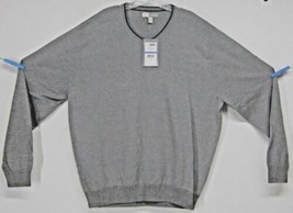 Joseph Abboud Nwt Gray 100% Cotton V Neck Sweater Mens (Xl) Soft Light Weight - £23.57 GBP