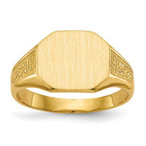 14k 9.0x11.0mm Closed Back Signet Ring RS344 - $531.04