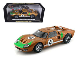 1966 Ford GT-40 MK 2 Gold #4 1/18 Diecast Car Model Shelby Collectibles - £69.23 GBP