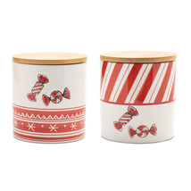 Ceramic Peppermint Candy Canister (Set of 4) - $61.78