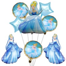 9Pcs Cinderella Balloons For Kids Birthday Baby Shower Princess Theme Party Deco - £17.55 GBP