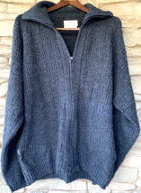 VTG Cardigan Sweater Full Zip Gray Grandpa Mens XL USA Clipper Mist Ecle... - £33.24 GBP