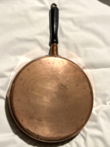 Copper Skillet Revere Rome NY 10” Skillet Frying Pan Black Wood Handle - £33.22 GBP