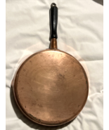 Copper Skillet Revere Rome NY 10” Skillet Frying Pan Black Wood Handle - £32.84 GBP