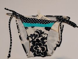 Hula Honey Size XS Bikini Bottom Black Floral Polka Dot MSRP $19.98 NWT - $10.88