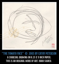 The Tomato Face 2003 C Peterson Original Charcoal Drawing Abstract sketch - £105.96 GBP