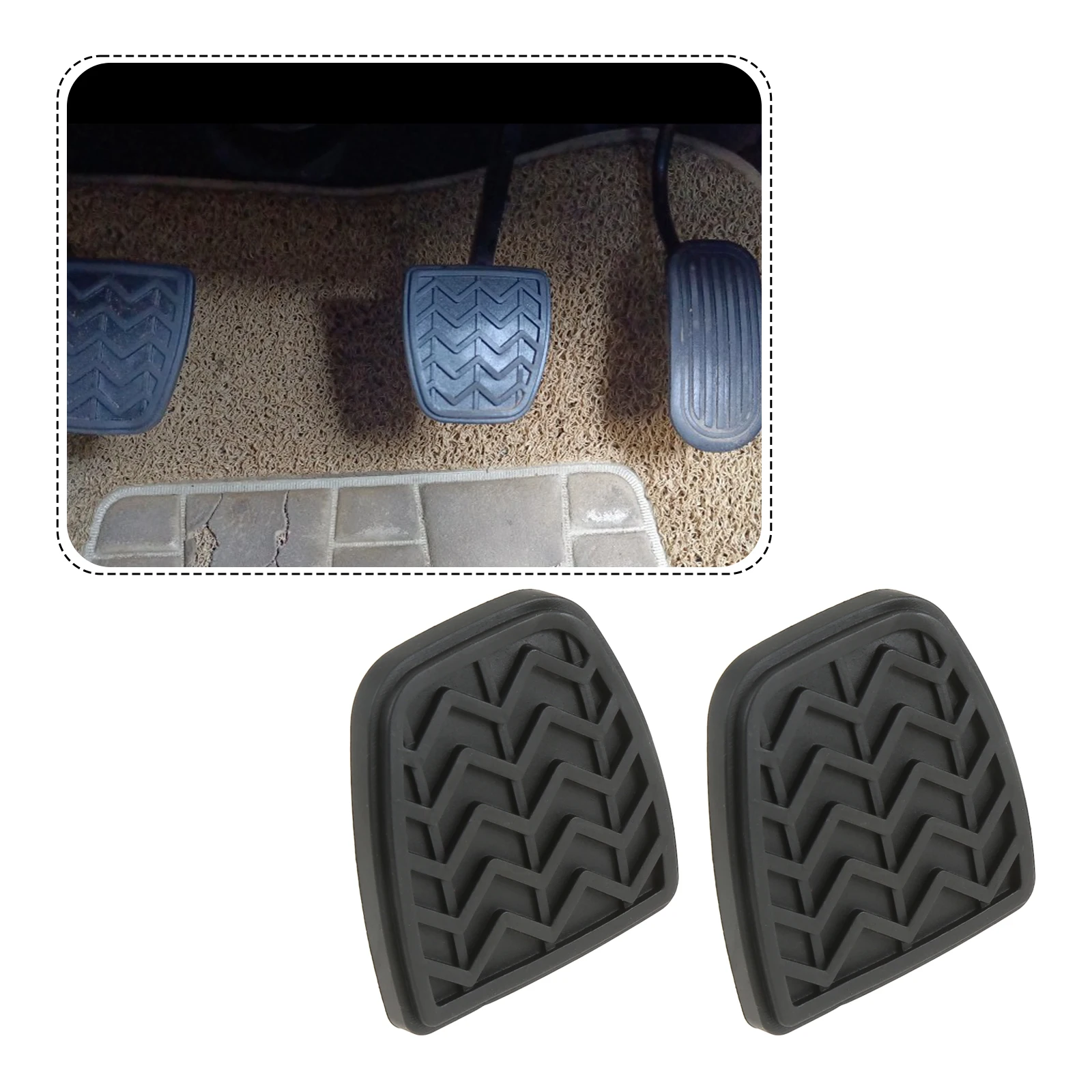 2Pcs Black Rubber Brake Clutch Pedal Pad Cover for Haval H6/M4 Toyota - £6.35 GBP