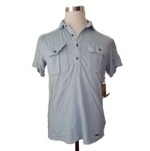 DKNY men&#39;s polo shirt size S light blue new with tag made in INDIA  - $29.05