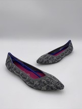 Nwob Rothy’s “The Point” Gray Leopard Print Knit Pointed Toe Flats Womens Sz 9 - £50.72 GBP