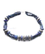 Sterling Lapis Lazuli And Sterling Bead 4 Strand Necklace - £56.01 GBP
