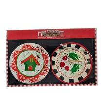 Mary Engelbreit Christmas Collection Miniature Plate Ornaments House Mistletoe - £35.19 GBP