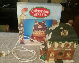 Christmas Streets Lighted Post Office 1992 Xmas holiday house decor vintage - £15.44 GBP