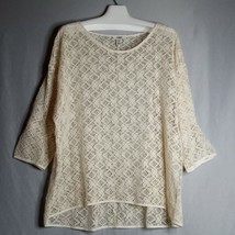 Cato Women&#39;s Cover-Up Top Half Sleeve Crochet Beige  Size 18/20W - £15.27 GBP
