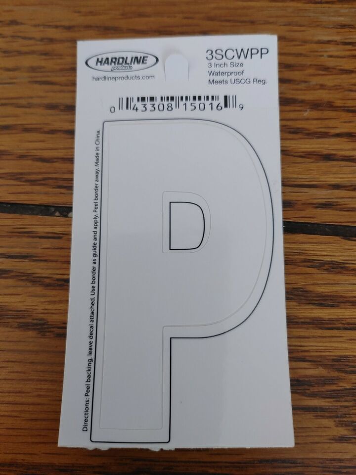 Hardline Self Adhesive Letter P Glossy White Laminate 3 In Super Stick - $2.92