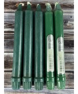 Carolina Heritage Green 8&quot; Taper Candles - Lot of 5 - £7.80 GBP