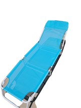 Portable Sun Lounger Outdoor Patio Folding Chaise Lawn Beach Lounge Chair Blue - £40.14 GBP