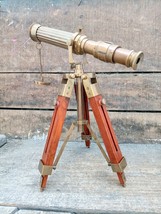 Náutico Telescopio Decorativo Coleccionable Con Trípode Madera Soporte - £43.63 GBP