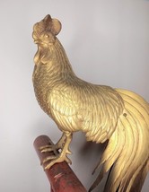 Japanese Meiji Gilt Bronze Rooster Okimono on Stand - £2,248.98 GBP
