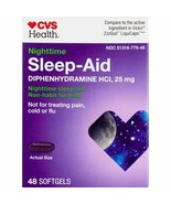 CVS Health Nighttime Sleep Aid Diphenhydramine HCI 25 MG Softgels, 48 ct - $18.31