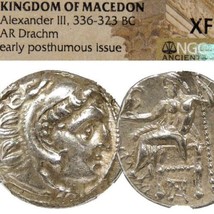 Alexander The Great Macedon King Ngc Certified Xf. Aλeξanδpoy Herakles Zeus Coin - $749.55