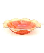 Carnival Glass Louisa Iridescent 9.5-in Bowl Floragold Raised Flowers Je... - $13.50