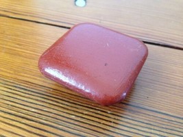 Vtg Mid Century Modern Rust Red Painted Square Wood Cabinet Knob Drawer ... - £14.93 GBP