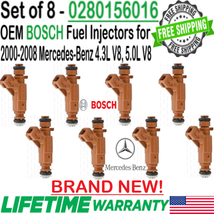 Genuine 8Pcs New Bosch Fuel Injectors For 2003-2006 Mercedes-Benz SL500 5.0L V8 - £318.53 GBP