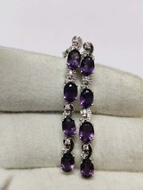 Sterling Silver Amethyst Drop Earrings 4.3 Ct Natural African Amethyst Earrings - $59.89