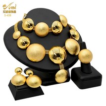 African Fashion Necklace Jewelry Set For Women Indian Gold Plated Choker Jewelle - £37.13 GBP