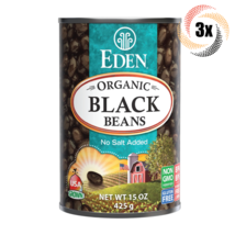 3x Cans Eden Foods Organic Black Beans | 15oz | No Salt Added | Non GMO - £16.78 GBP