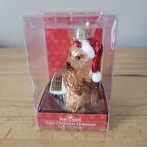 Kurt Adler Glass Yorkshire Terrier Christmas Tree Ornament VTG In Box Ho... - $17.81