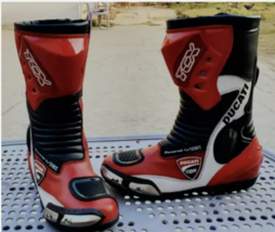 Racing Ducati Cowhide Motorbike Leather boots Ce Approved  - $150.00