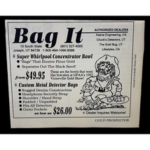 Bag It Gold Bags Print Ad Vintage 90s Joseph Utah Metal Detector Bags - £8.20 GBP