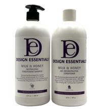 Design Essentials Milk &amp; Honey Shampoo &amp; 6N 1 Reconstructive Conditioner 32 oz - £68.68 GBP