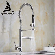 Kitchen Faucet Chrome Brass Tall kitchen faucet mixer Sink Faucet Pull O... - $148.93