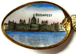 Vintage Collector Spoon Budapest Souvenir Gold Tone Enamel - £19.32 GBP