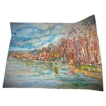Vintage 20th-Century Large Watercolor Signed Samuele 92 - 2Y185 - $190.07