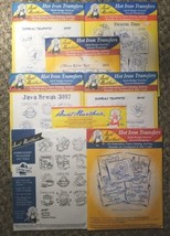 Aunt Martha's Hot Iron Transfers Set Of Eight Some Used & New Crafts Embroidery - $10.65