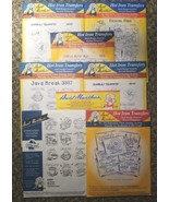 Aunt Martha&#39;s Hot Iron Transfers Set Of Eight Some Used &amp; New Crafts Emb... - £8.41 GBP