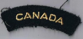 Military Patch Canada Gold On Black Curved - $3.57