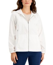 Karen Scott Zipper Lightweight Hoodie Jacket White Size XS NWOT - £10.38 GBP